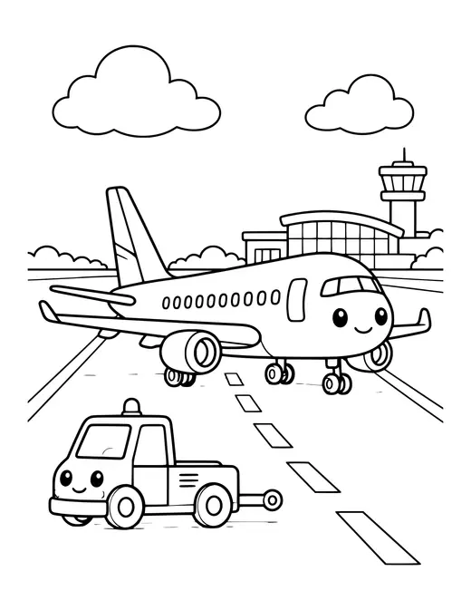 Airport Runway coloring page