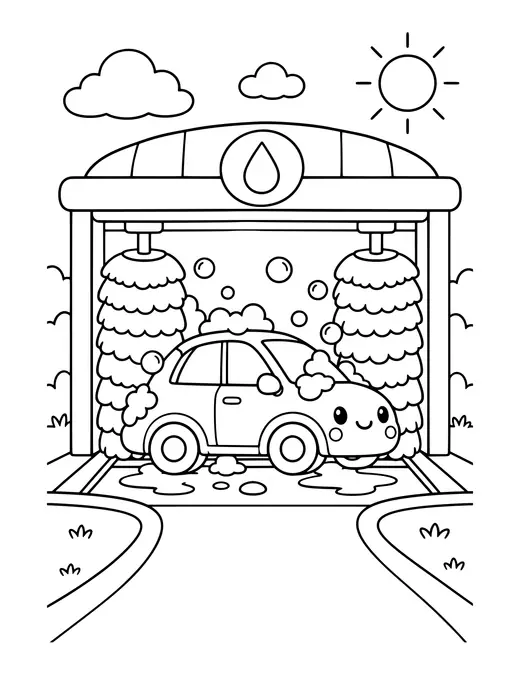 Car Wash coloring page
