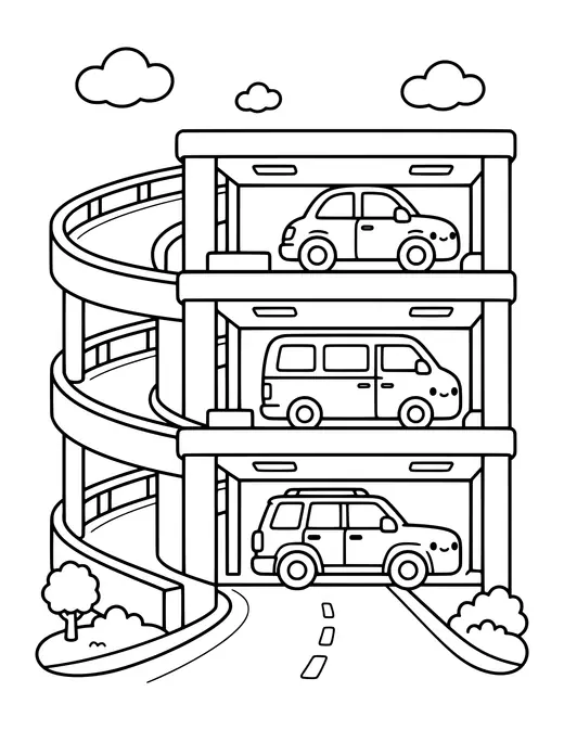 Parking Garage coloring page
