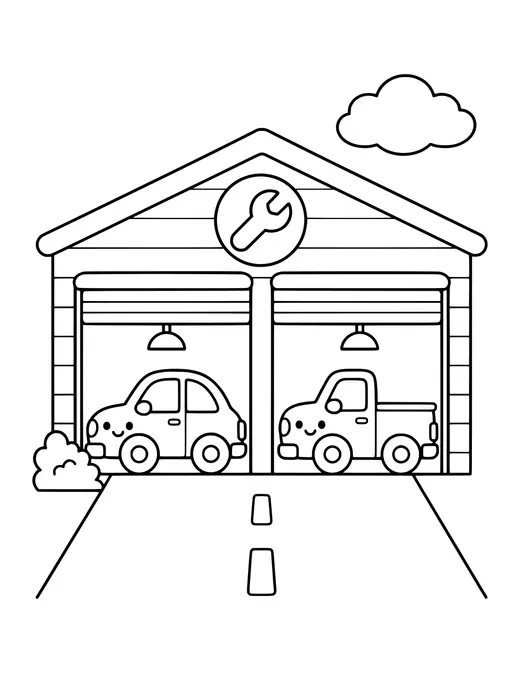 Toy Car Garage coloring page