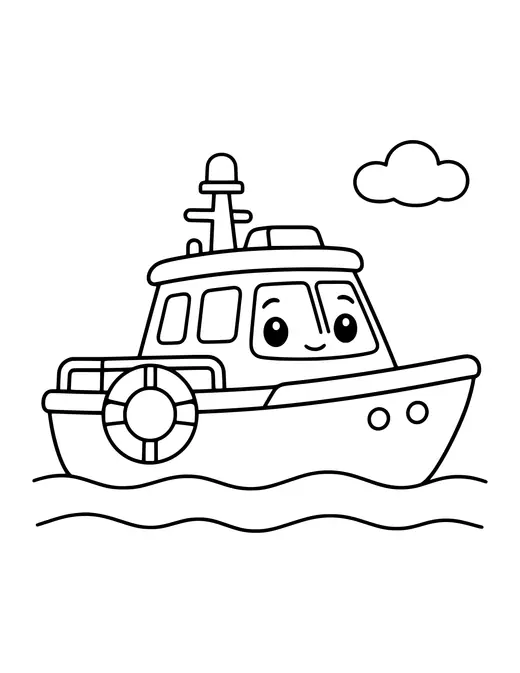 Rescue Boat coloring page