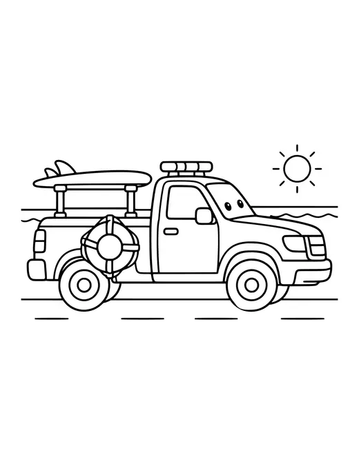 Lifeguard Truck coloring page