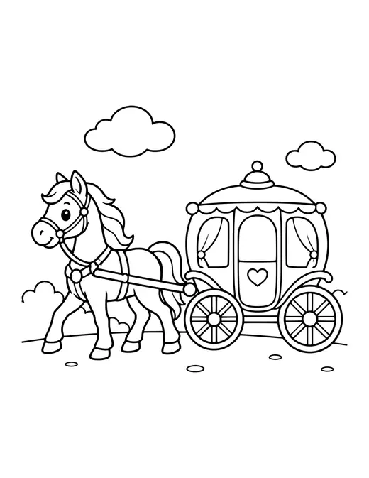 Horse and Carriage coloring page