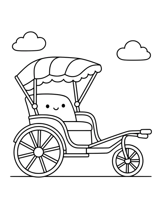Rickshaw coloring page