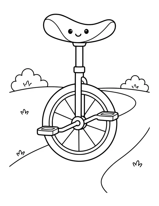 Unicycle coloring page