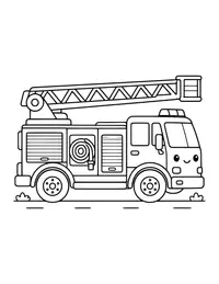 Fire Truck with Ladder coloring page