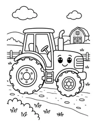 Tractor on the Farm coloring page