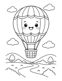 Hot Air Balloon coloring page