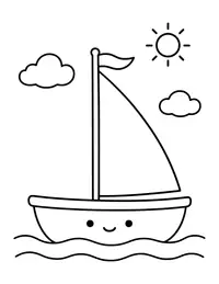 Sailboat coloring page