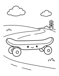 Skateboard coloring page