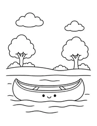 Canoe coloring page