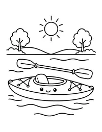 Kayak coloring page