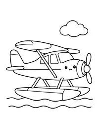 Seaplane coloring page