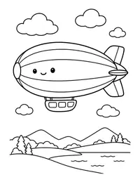 Blimp coloring page