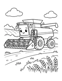 Combine Harvester coloring page