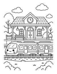 Train Station coloring page