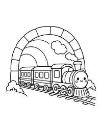 Tunnel Train coloring page