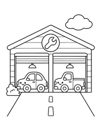 Toy Car Garage coloring page