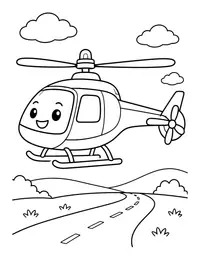 Police Helicopter coloring page