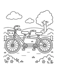 Tandem Bike coloring page
