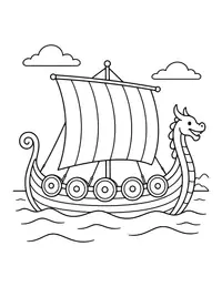 Viking Longship coloring page