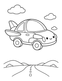 Flying Car coloring page
