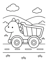Dino Truck coloring page