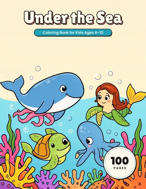 Under the Sea coloring book cover