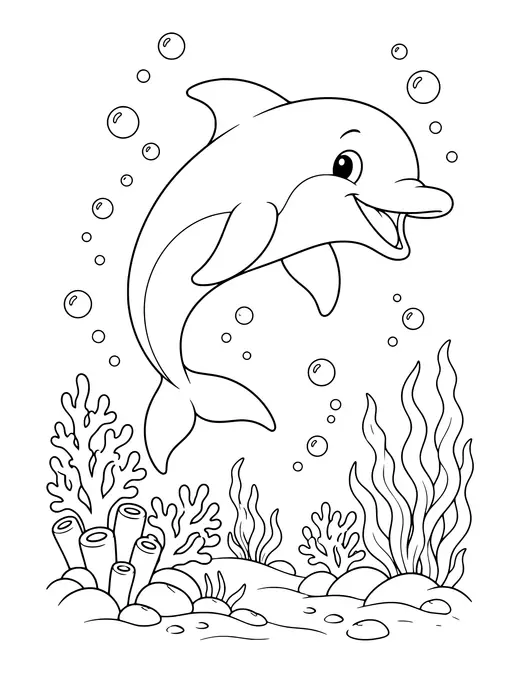Dolphin Jumping coloring page