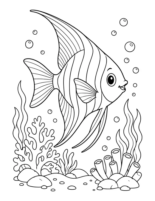 Angelfish coloring page