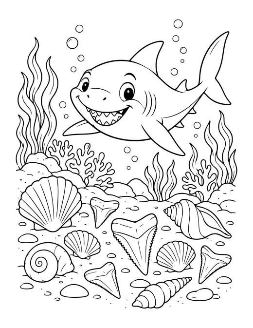 Shark Teeth Shells coloring page