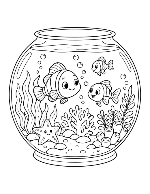 Fish Bowl Ocean coloring page
