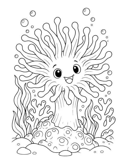 Coral Polyp Close Up coloring page