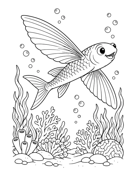 Flying Fish coloring page