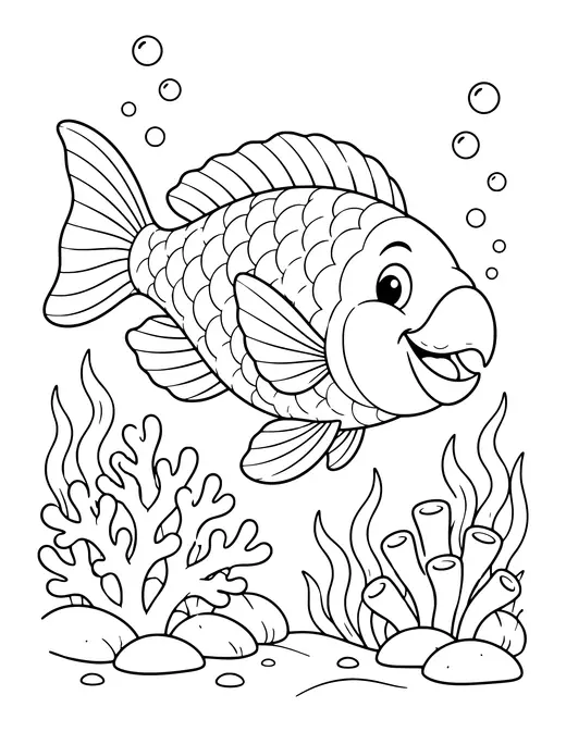 Parrotfish coloring page