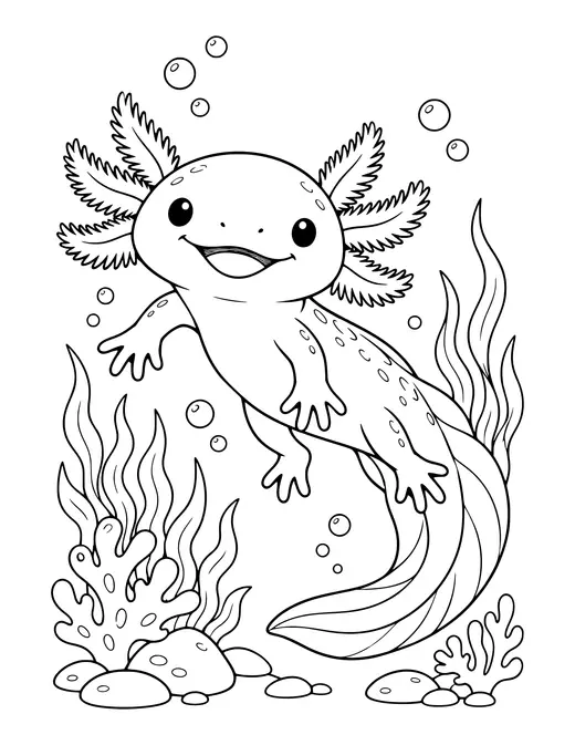 Axolotl coloring page