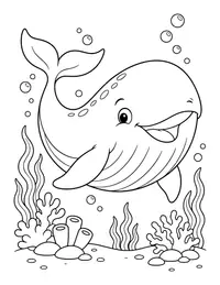 Smiling Whale coloring page