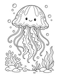 Jellyfish Floating coloring page