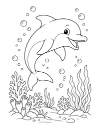 Dolphin Jumping coloring page