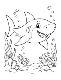 Shark with a Smile coloring page