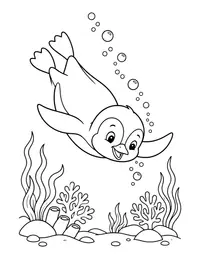 Penguin Diving coloring page