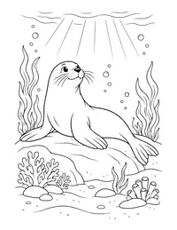 Sea Lion Sunbathing coloring page