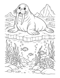 Walrus on the Ice coloring page
