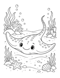 Stingray on the Sand coloring page