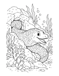 Moray Eel in Rocks coloring page