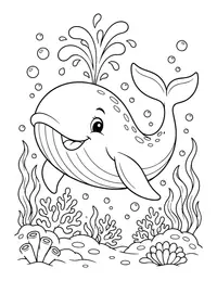 Whale Spouting Water coloring page