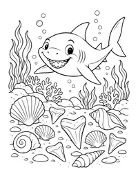 Shark Teeth Shells coloring page