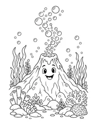 Underwater Volcano coloring page