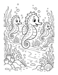 Seahorse Racing coloring page