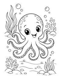 Baby Octopus coloring page